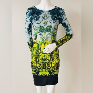 Roberto Cavalli Runway Dress Pre-Fall 2013 Baroque Print Bodycon Mini Dress